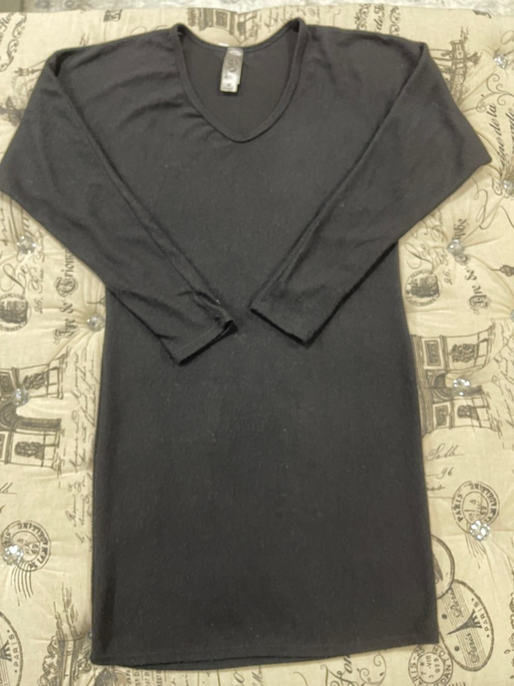 Go Couture Black Long Sleeve V-Neck Dress